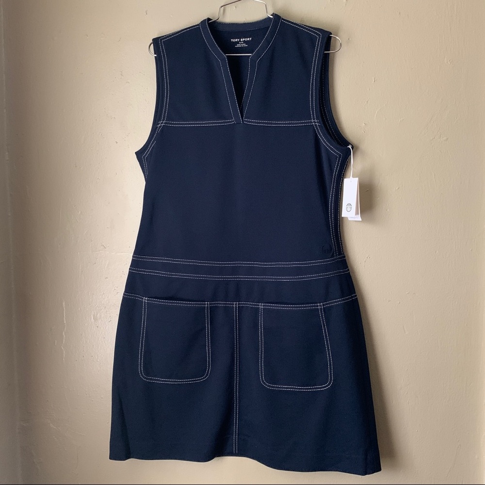 NWT Tory Sport Pique Contrast-Stitch Dress - XL
